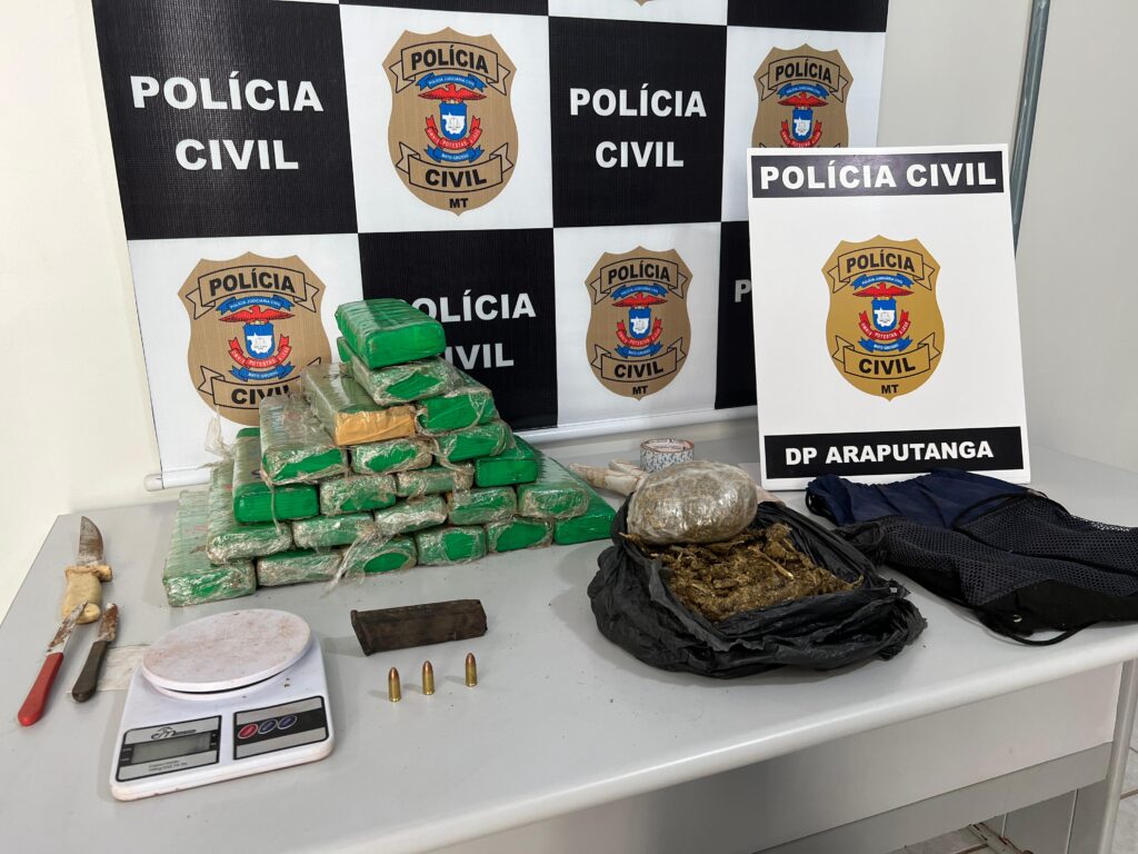 Polícia Civil resgata jovem prestes a ser executado e apreende cerca de 20 quilos de droga em Araputanga